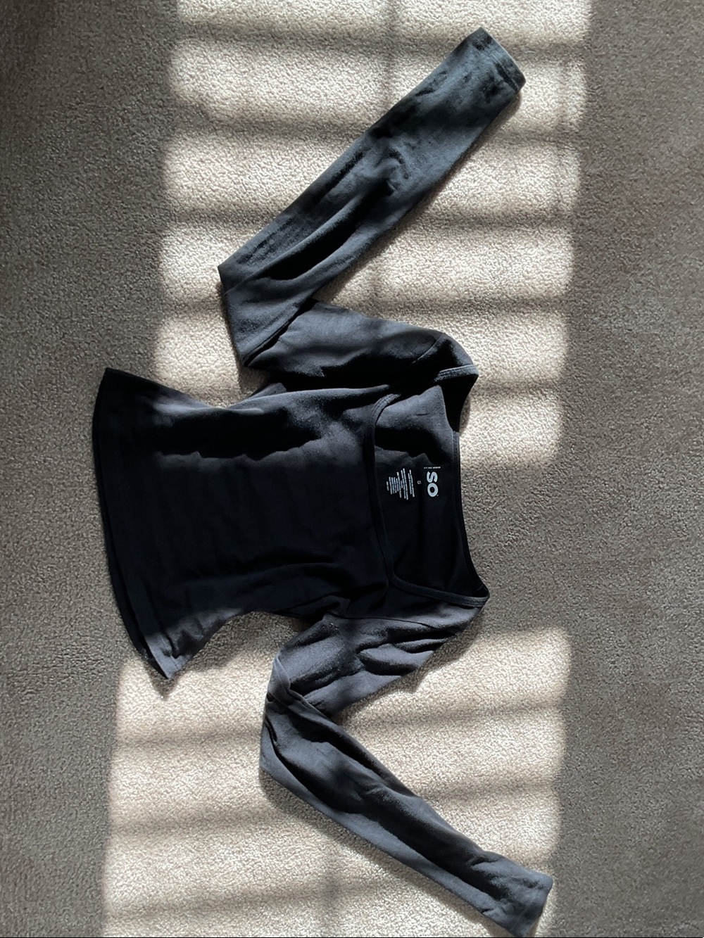SO Black Scoop-Neck Long Sleeve Women's Top
